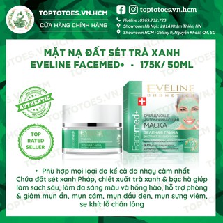 Mặt nạ đất sét trà xanh Eveline Facemed+ làm sạch sâu, kiềm dầu, ngừa viêm, sáng da