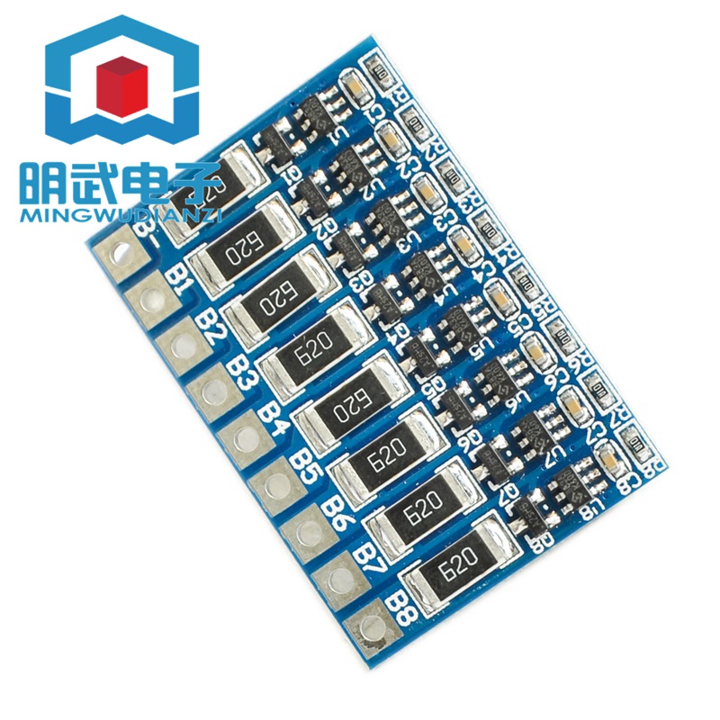 Bảng Mạch Cân Bằng Pin Lithium 18650  3 / 4 / 5 / 6 / 7 / 8 11.1~33.6V 8S