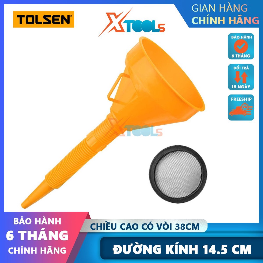 Quặng lọc Tolsen 65230 145mm nhựa cao cấp bền bỉ, ống ruột gà dễ bẻ cong, thiết kế tay cầm tiện lợi [CHÍNH HÃNG][XTOOLS]