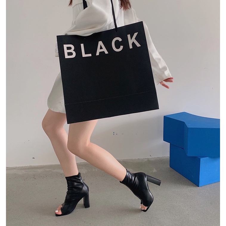 giày cao gót dáng boots hở mũi g78