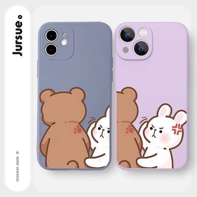Ốp lưng JURSUE hoạt hình cặp đôi dễ thương đẹp cho iPhone 17 16 15 14 13 12 11 Pro Max SE 2020 X XR XS ip 8 7 Plus Y2082