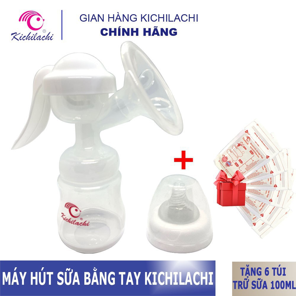 CV3 Máy Hút Sữa kichilachi Bằng Tay (Tặng 6 Túi Trữ Sữa 100ml) 51 5