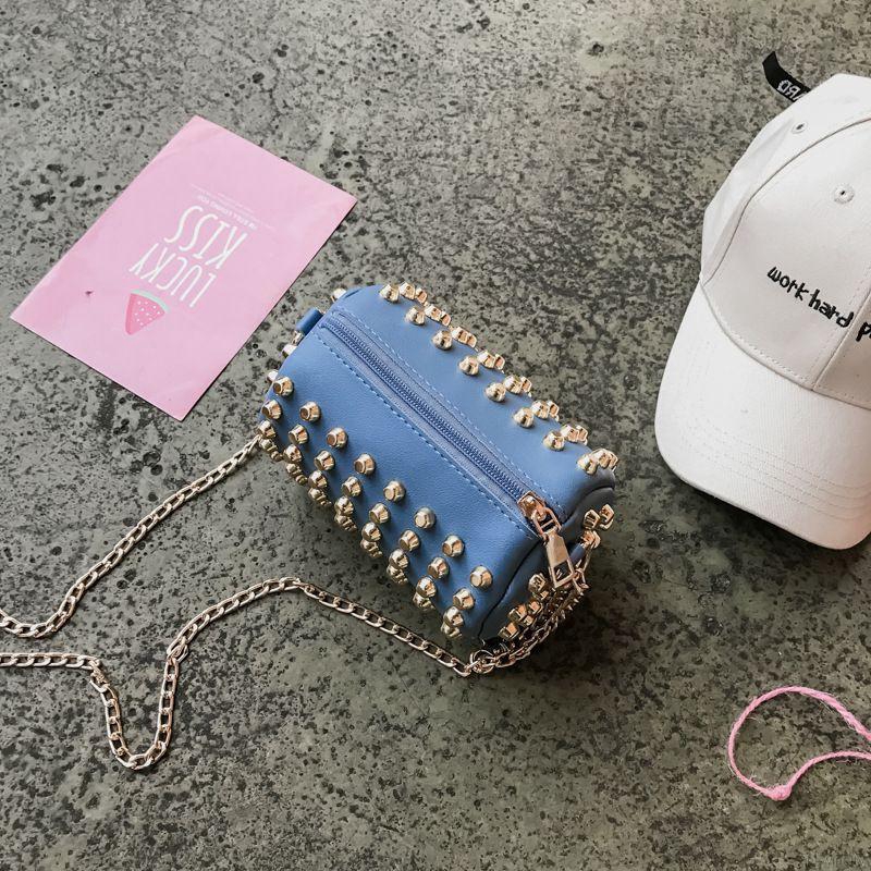 Túi đeo chéo da PU đính đinh tán phong cách Hàn Quốc thời trang cho bé