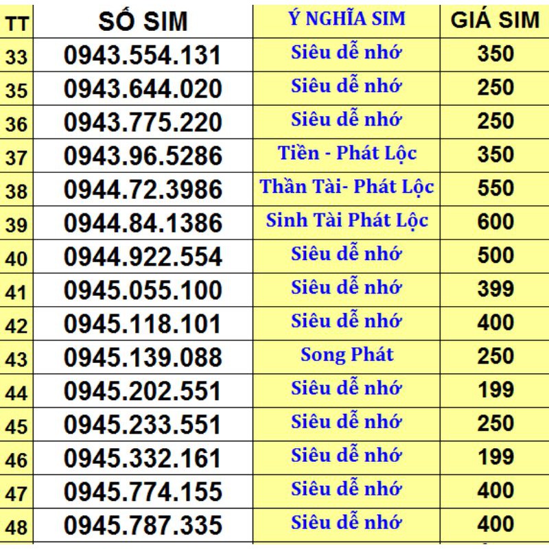 SIM SỐ ĐẸP VINA