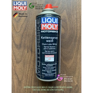 Chai xịt dưỡng sên/xích Liqui Moly 1591 Chain Lube White 400ml