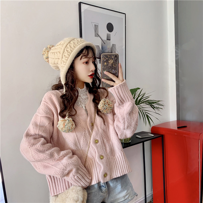 SUXI Áo khoác Cardigan dệt kim màu trơn tối giản dành cho phái đẹp