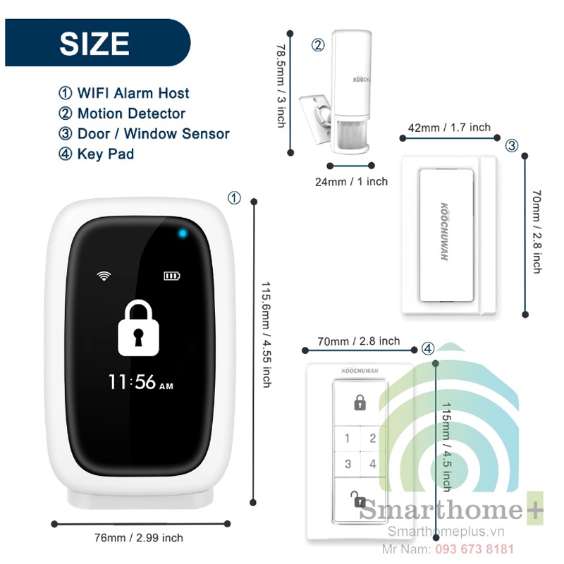 Bộ Báo Động Chống Trộm Không Dây Wifi Tuya SHP-CK9