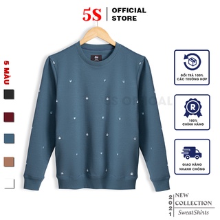 Áo Nỉ Nam Cổ Tròn 5S (5 màu), Chất Liệu Cotton USA Mềm Mịn, Không Bai Xù, Thiết Kế In Họa Tiết Trẻ Trung (ANI21007)