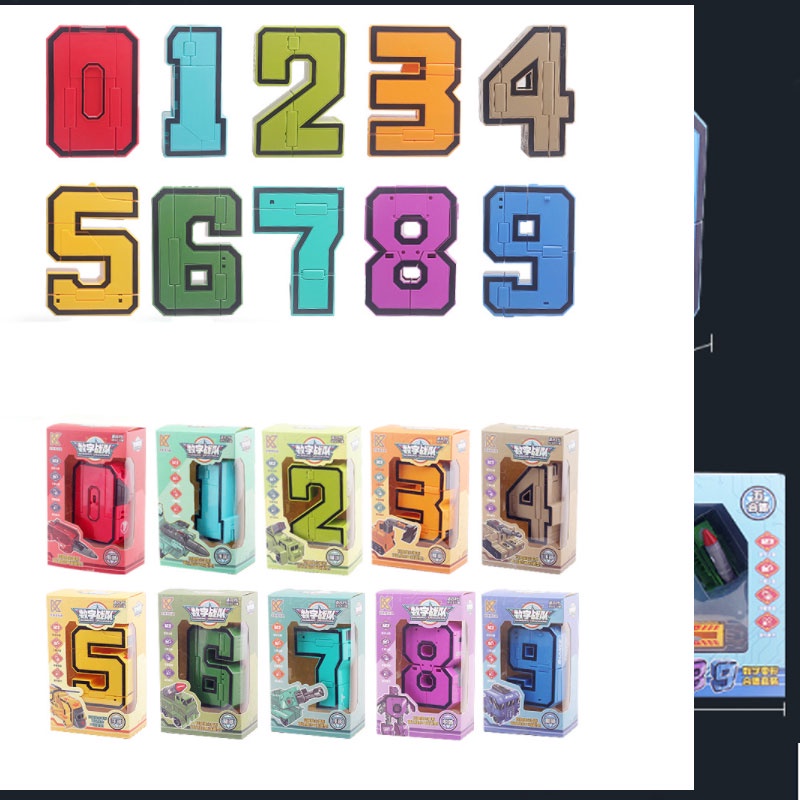 Số lắp ráp biến hình ô tô robot size đại số lẻ - Số xếp hình 10x 7 x3.3 cm