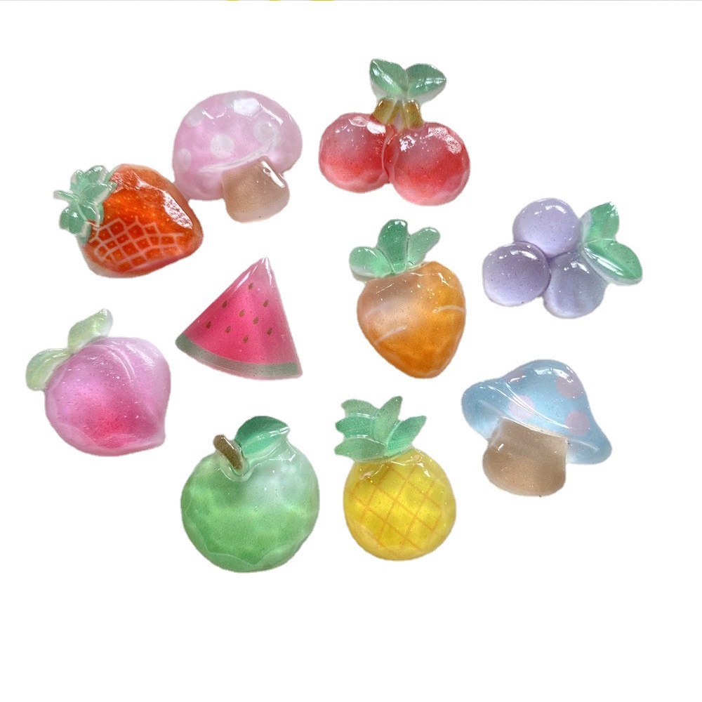 Set 10 Miếng Dán Hình Trái Cây Trang Trí Điện Thoại/Văn Phòng Phẩm DIY