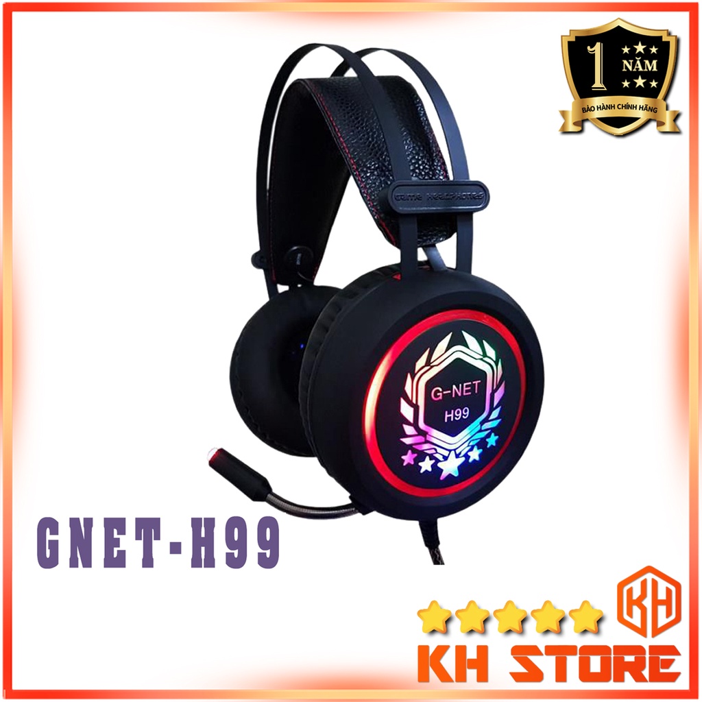 Tai nghe Gaming, tai nghe chơi game GNET H99 có Mic LED RGB
