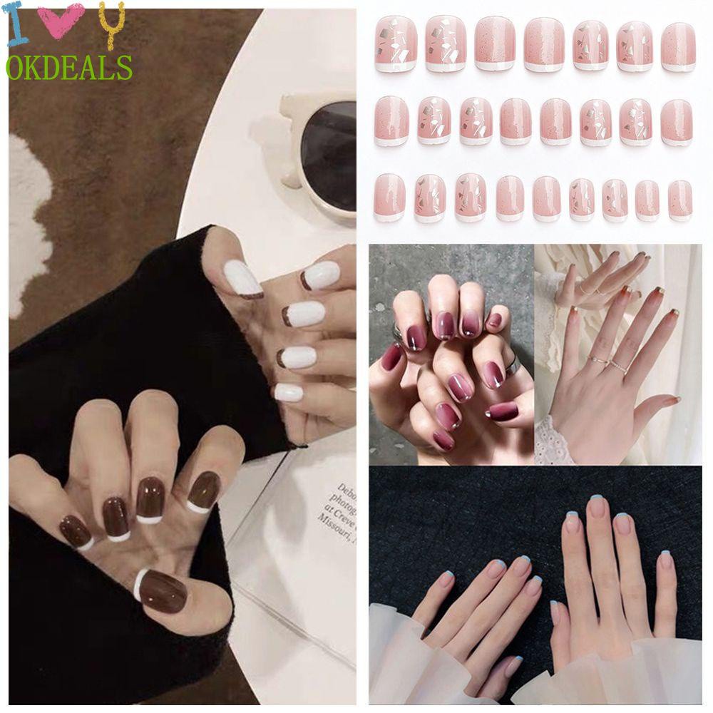 Bộ 24 Móng Tay Giả Loại Ngắn/Dài Độc Đáo