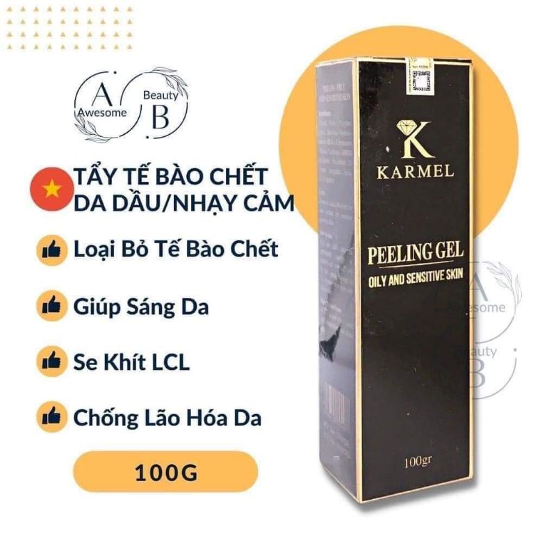 Tẩy tế bào da chết da dầu karmel