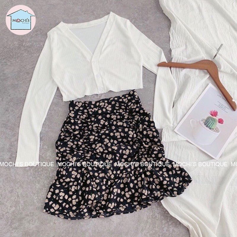 Set đồ nữ cá tính áo croptop thu đông chân váy đuôi cá, set đồ nữ croptop thu đông-Hàng mới về chân váy xanh đậm-M009 | BigBuy360 - bigbuy360.vn