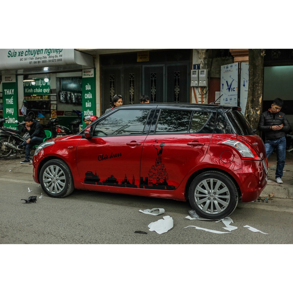 Tem họa tiết xe Swift Choe - Tem họa tiết ô tô Suzuki, tem dán sườn xe thể thao