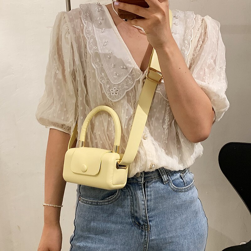 Túi xách JASMIN NOIR da PU hình vuông màu kẹo mini đeo vai cho nữ