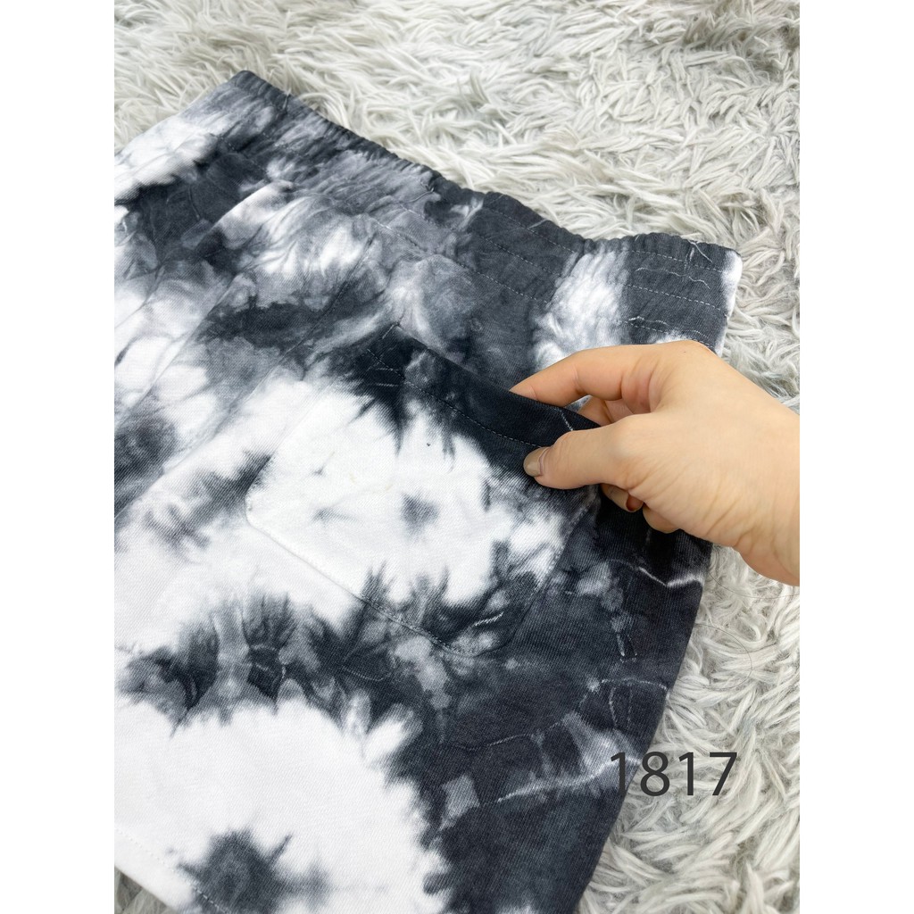(HÀNG XUẤT XỊN) Quần short phối màu loang 1817 CHAM TYE DYE  Made in Cam/bo/dia full-tag-code
