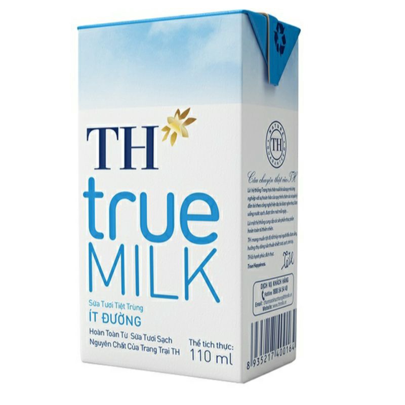 Sữa tươi TH True Milk 110ml ít đường