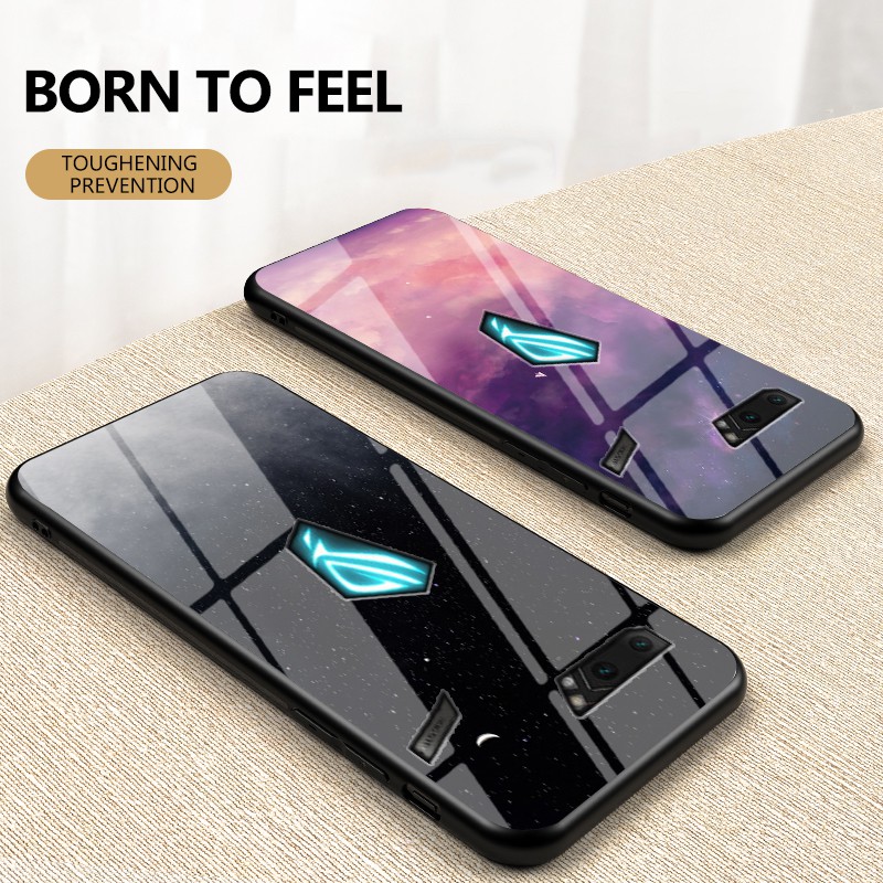 Ốp Điện Thoại Mặt Kính Họa Tiết Bầu Trời Sao Cho Asus Rog 2 / Rog Ii Zs660Kl / Zenfone Max Pro M2 Zb631Kl / M1 Zb601Kl Zb602Kl