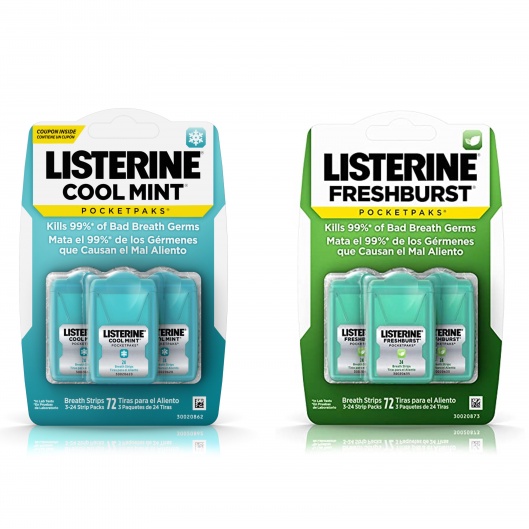 Miếng Ngậm Thơm Miệng Listerine Cool Mint Pocketpacks Mỹ 72 Miếng Thơm Miệng