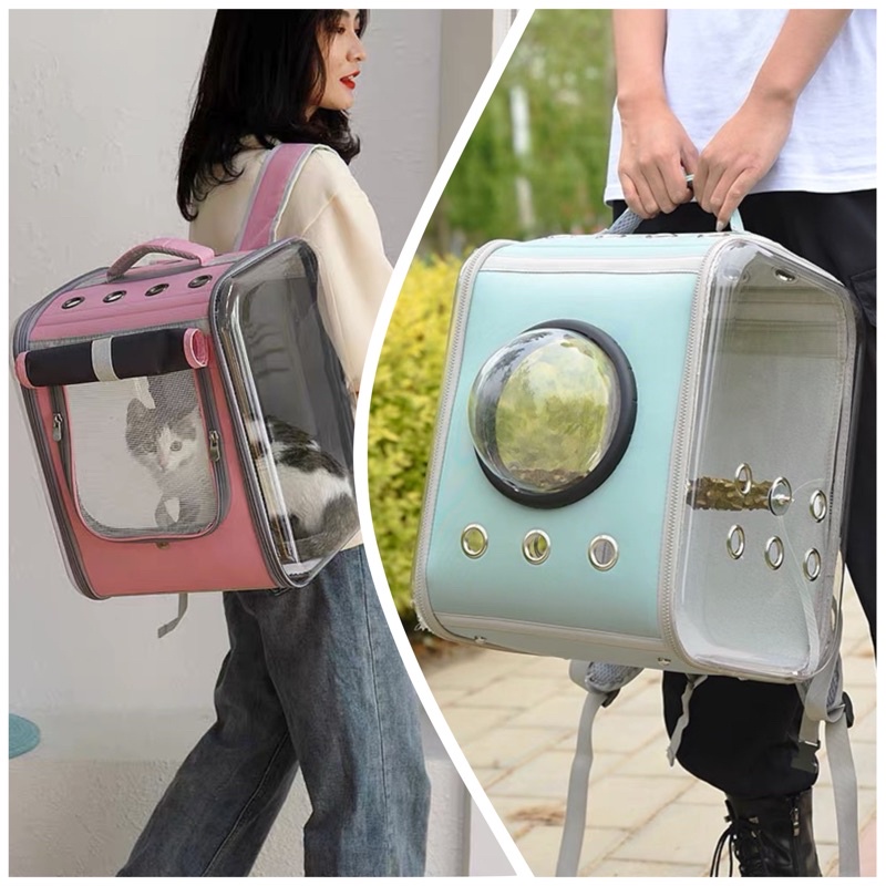 Balo phi hành gia chó mèo size lớn 10kg trong suốt, balo vận chuyển thú cưng loại đẹp