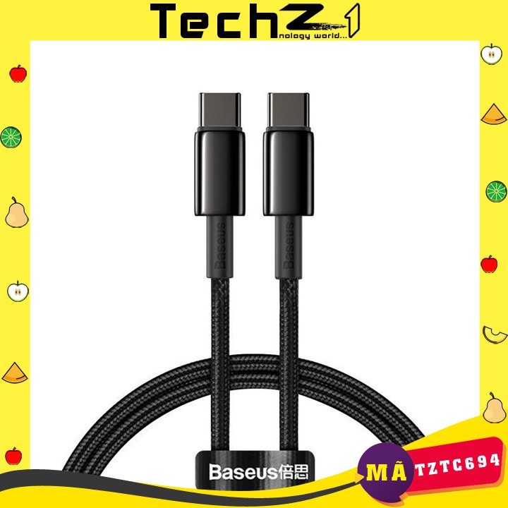 Cáp sạc nhanh Type C to Type C Baseus Cafule PD 100W - Mã TZTC694