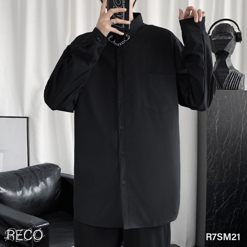 Áo sơ mi nam nữ Hàn Quốc cao cấp dáng rộng dài tay Shirt Loose R7SM21