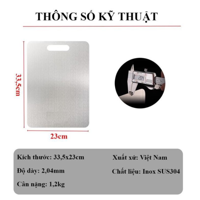 THỚT INOX 304 KHÁNG KHUẨN, KHÔNG NGẤM NƯỚC- AN TOÀN CHO SỨC KHỎE- HÀNG SẢN XUẤT TẠI VIỆT NAM