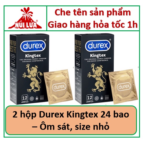 Combo 2 hộp Bao cao su ÔM SÁT Durex Kingtex hộp - 24 cái