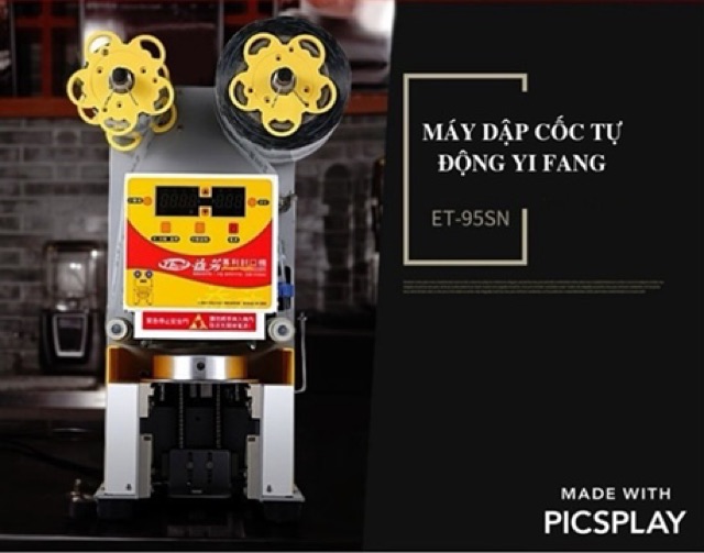 Máy dập cốc tự động - Máy ép miệng ly tự động YIFang ET95SN Đài Loan ( hàng cao cấp )