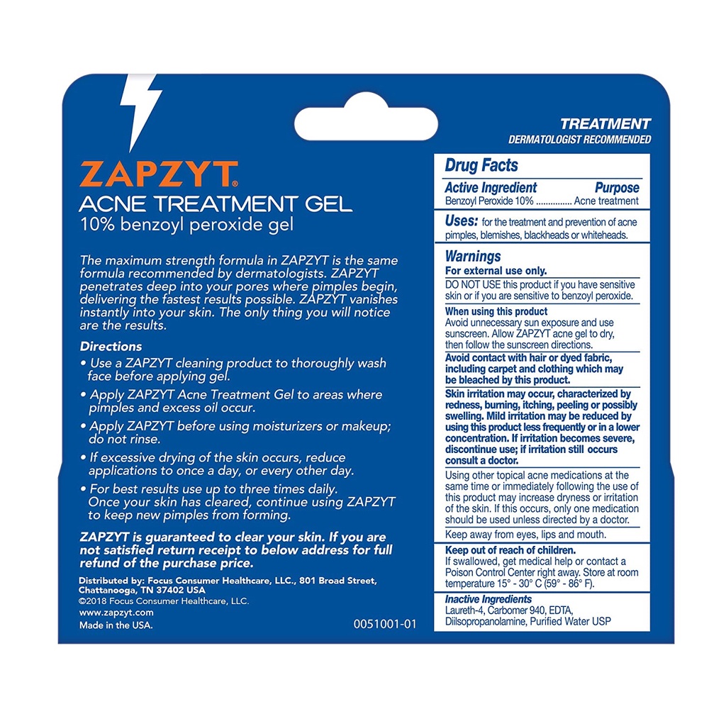 Chấm mụn ZAPZYT 10% Benzoyl Peroxide