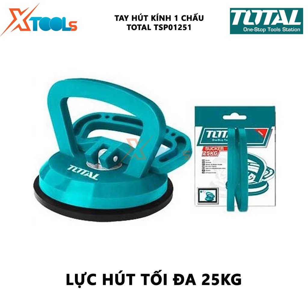 Tay hít kính 1 chấu Total TSP01251 | dụng cụ hít kính 115mm giác hút chân không nhựa ABS siêu bền trọng lượng nâng kính
