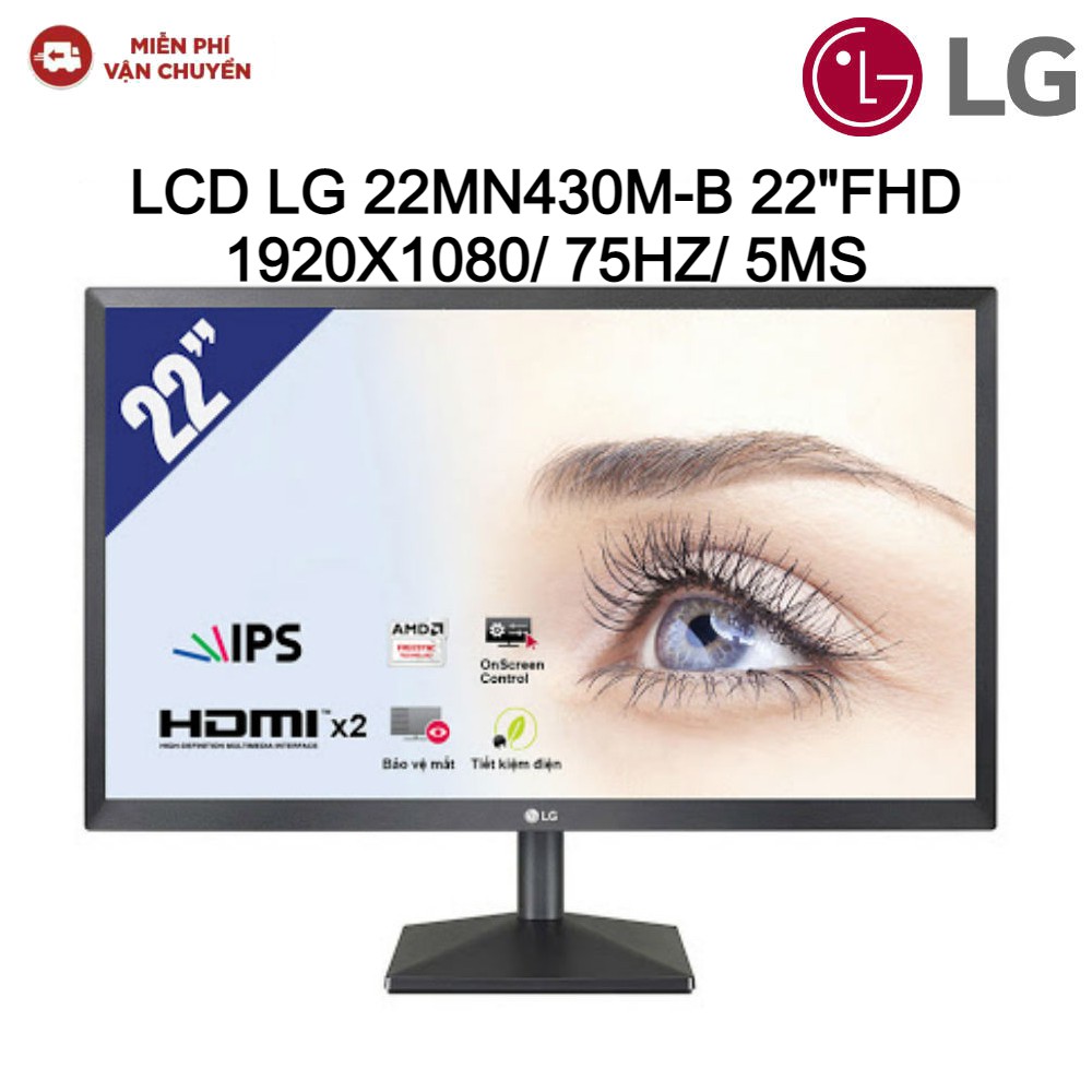 Màn hình máy tính LCD LG 22MN430M-B 22&quot;FHD 1920x1080/75Hz/5ms - Hàng chính hãng