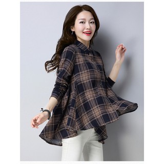 Áo sơ mi nữ tay dài thiết kế đuôi cá độc đáo