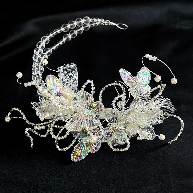 Phụ Kiện Cài Tóc Hình Bướm Pha Lê Phụ Kiện Chụp Ảnh Cô Dâu Mới