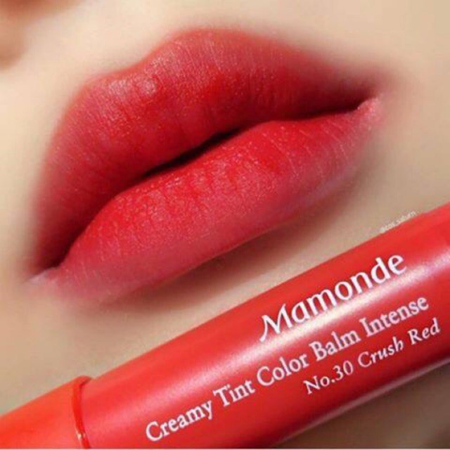 Son bút chì 3 in 1 Mamonde Creamy Tint Color Balm Intense Màu 30 Đỏ Cam