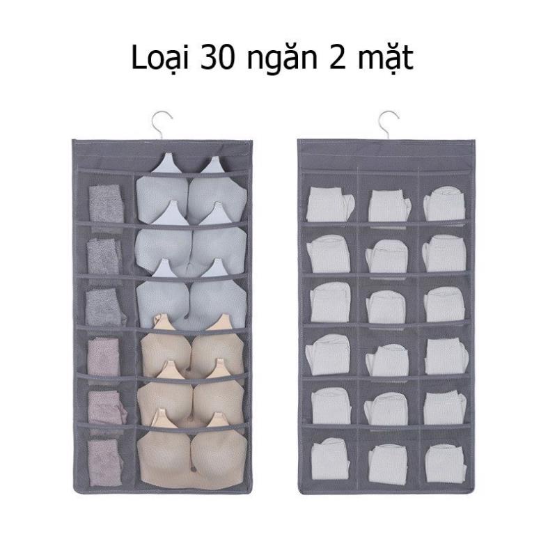 Túi 30 Ngăn 2 Mặt Treo Tủ - Treo Tường giúp gọn gàng và ngăn nắp