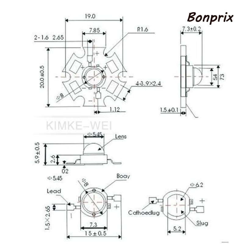 10 tấm tản nhiệt bằng nhôm 20mm 1W 3W 5W | BigBuy360 - bigbuy360.vn
