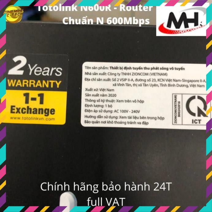 Bộ Phát WIFI Totolink N600R - Router Wifi Chuẩn N 600Mbps-Hàng chính hãng Full VAT