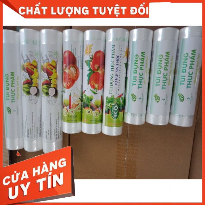 Túi đựng thực phẩm tự hủy sinh học ECO GREEN 100 túi các kích thước tiện sử dụng