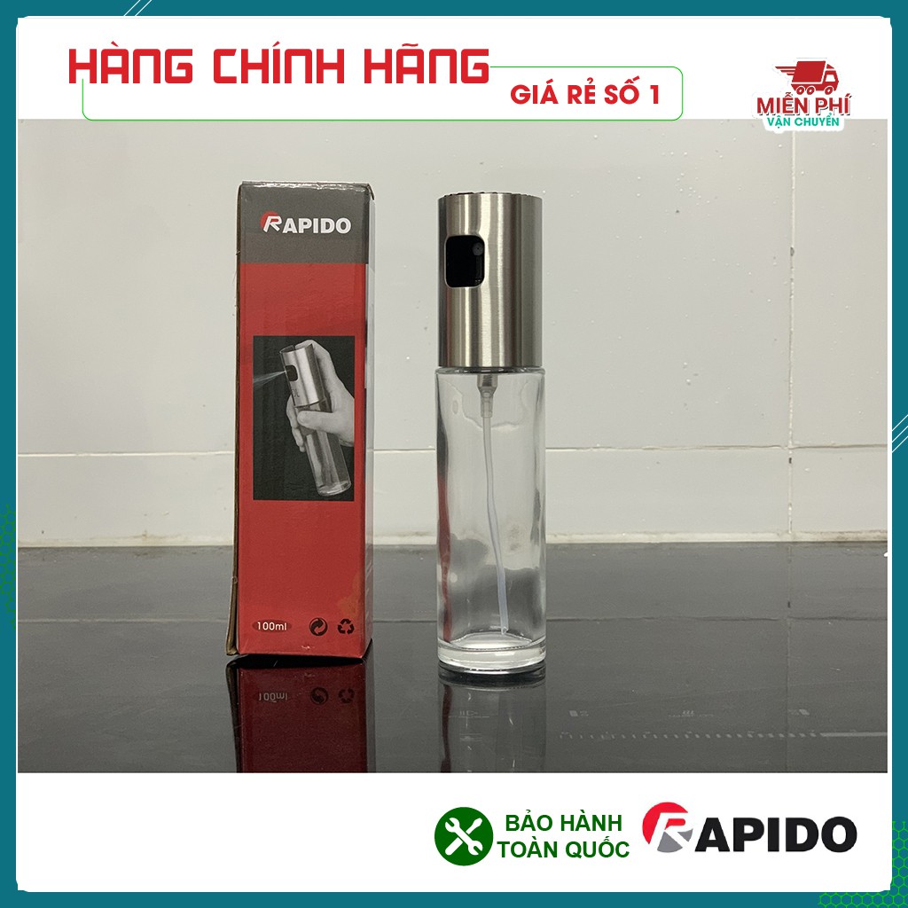 Bình xịt dầu thủy tinh Rapido, bình xịt đa năng rapido 100ml
