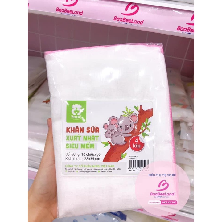 Túi 10 khăn xô sữa Mipbi - BAABEELAND