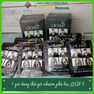 Dầu gội nhuộm tóc phủ bạc LICH 5 gói dùng thử