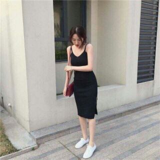 Đầm body dây xẻ tà