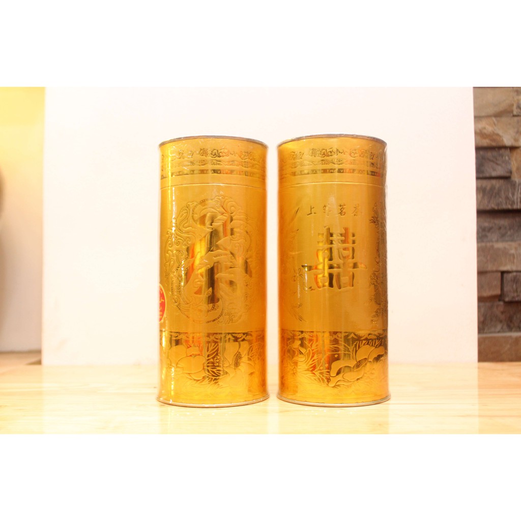 Cặp Trà cưới SONG HỶ màu Gold có sẵn trà (trà lài 100g) | BigBuy360 - bigbuy360.vn