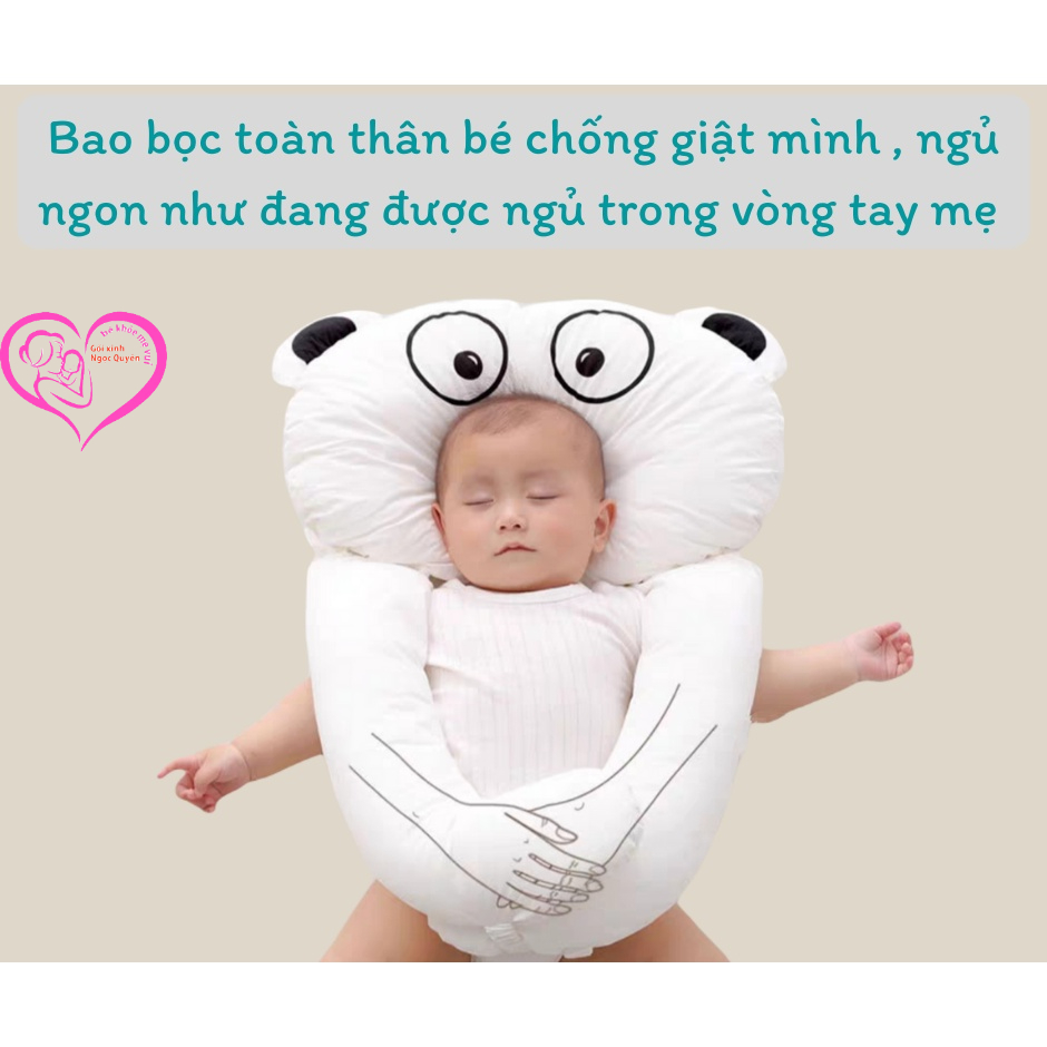 Gối chữ U cho bé goixinh_ngocquyen vừa làm gối chống bẹp đầu gối ôm gối chặn bé ngủ ngon chống giật mình size 50x75cm