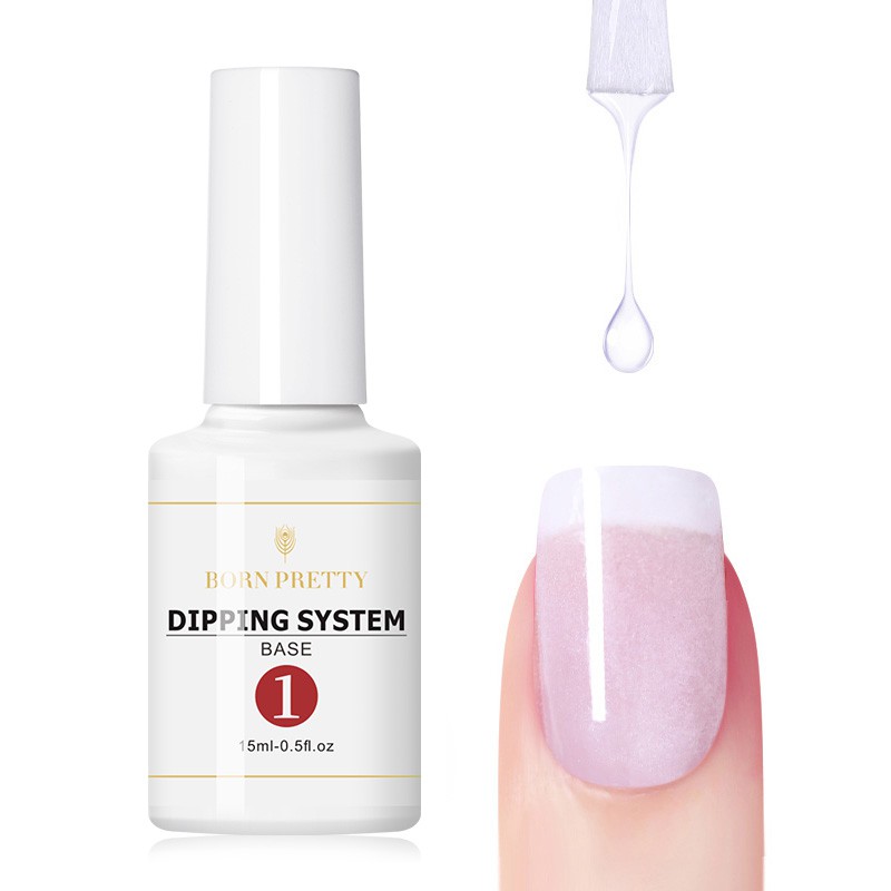 BORN PRETTY Bột Nhúng Móng Tay Acrylic Trong Suốt Dạng Lỏng 15ML