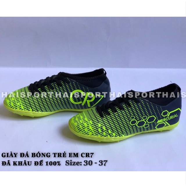 Giày đá bóng sân cỏ nhân tạo trẻ em CR7 -Tặng tất -Khâu đế 100% -Giày đá bóng trẻ em CR7