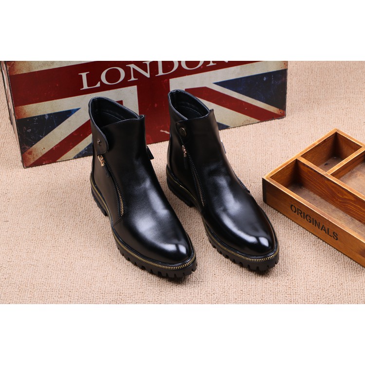 Giày Nam Cao Cổ Da Bò Loại 1 Cao Cấp Khóa Kéo Thời Thượng | BigBuy360 - bigbuy360.vn