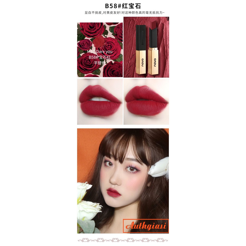 Son thỏi SIÊU SANG CHẢNH MỀM MỊN LÌ Novo Lipstick Velvet Small Gold Bars | WebRaoVat - webraovat.net.vn